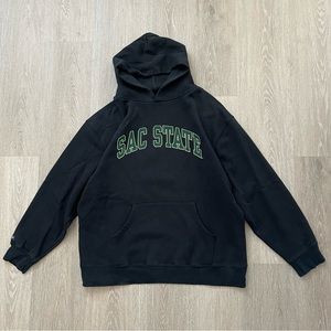 Vintage Jansport Sac State Yellow Hoodie Men XL College Embroidered Spell Out